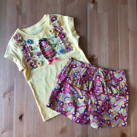 NEW Custom Handmade Girls Outfit Set, sz 6X / 7
